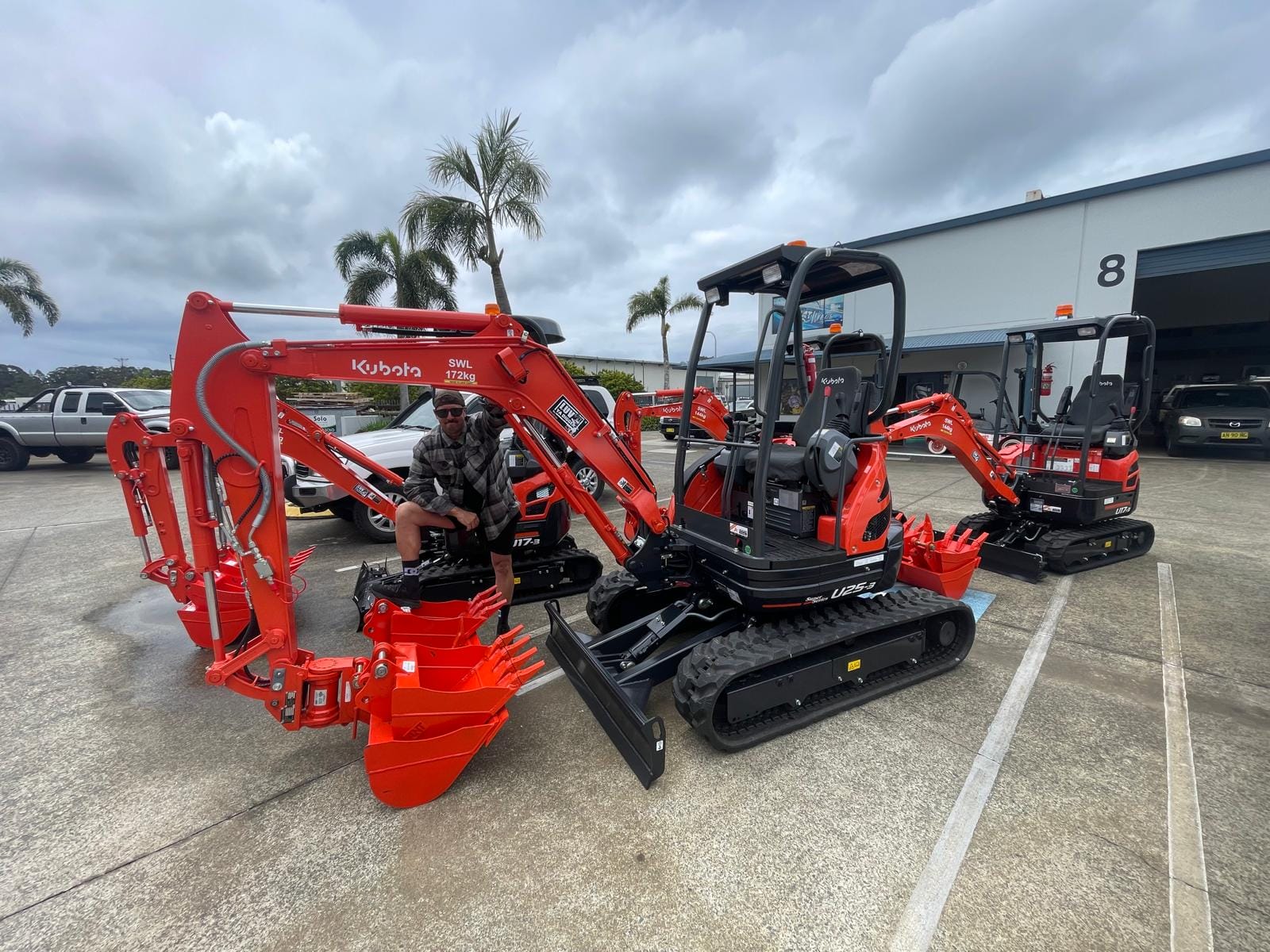 Rick with Digger2Hire Kubota U25-3 and U17-3 excavators in the Northern Rivers fleet